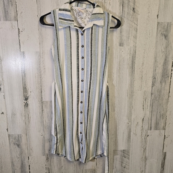 No Boundaries Dresses & Skirts - No boundaries Striped Sleeveless Button-Down Dress women's size XS